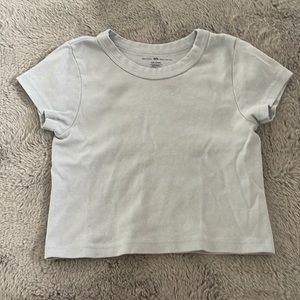 Baby blue crop tee from Brandy Melville